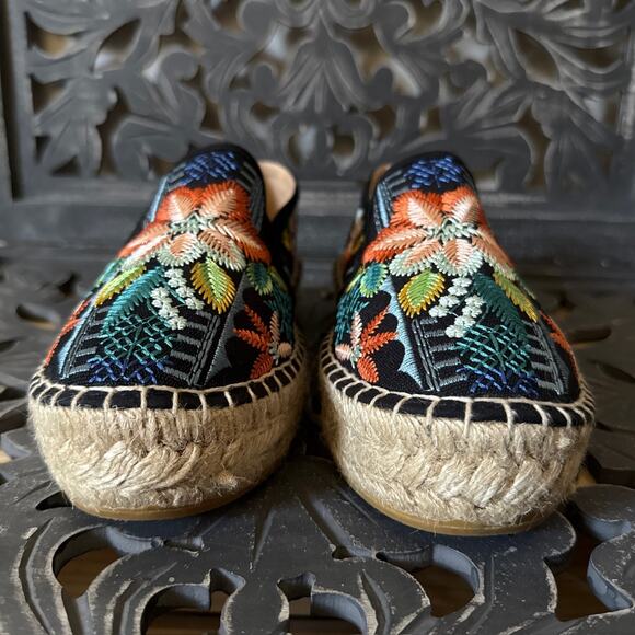 Johnny Was Elysia Floral Embroidered Espadrille Slip On Platform Sneakers 37 - Picture 6 of 12